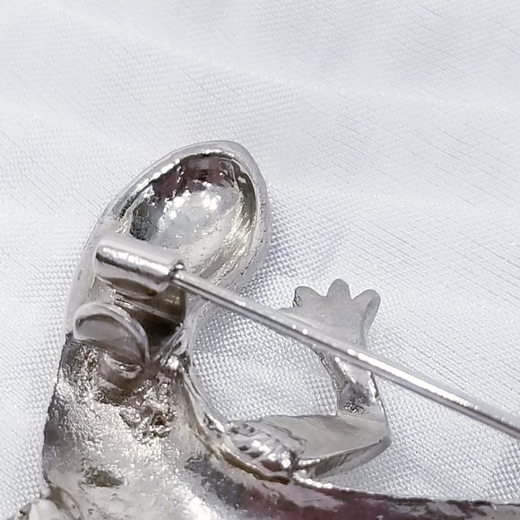 Vintage Sparkly Silver Tone Lizard Brooch/Pin - Picture 7 of 8